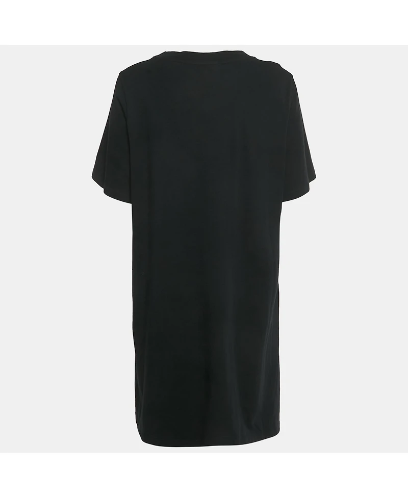 Pre-Owned Moschino Women's Black Teddy Print Jersey T-Shirt Dress