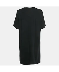 Pre-Owned Moschino Women's Black Teddy Print Jersey T-Shirt Dress