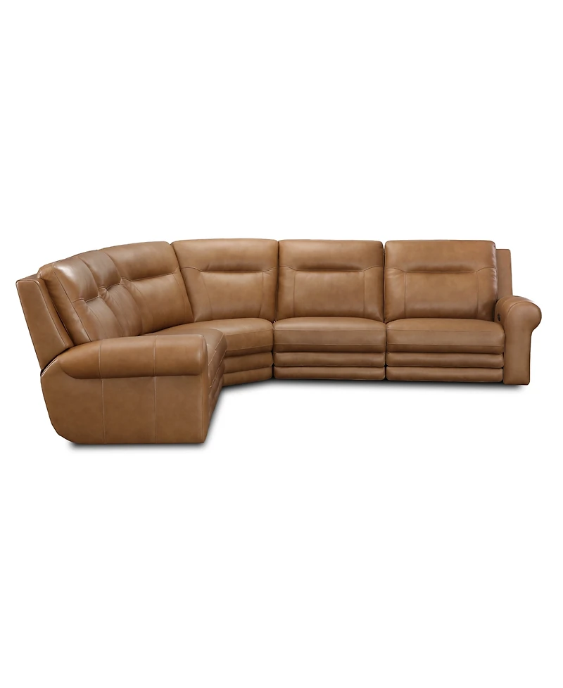 Furniture 6-Pc. Alexandre Leather Sectional with 2 Power Motion Recliners, Exclusively at Macy's