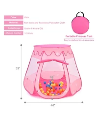 Skonyon Pink Portable Kid Play House Play Tent with 100 Balls
