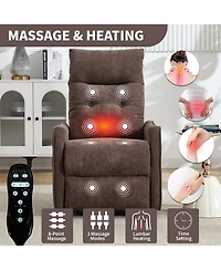 sumyeg Chenille Single Motor Power Lift Recliner Chair with Massage and Heavy Duty Motion Mechanism One Usb for Charging