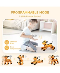 Mecale Rc Robot Dog Toy, Talking Dancing Interactive Pet with Touch & Voice Remote Control, Programmable Robot for Kids