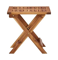 vidaXL Sunlounger With Table Wood Grain Solid Acacia wood Large Foldable