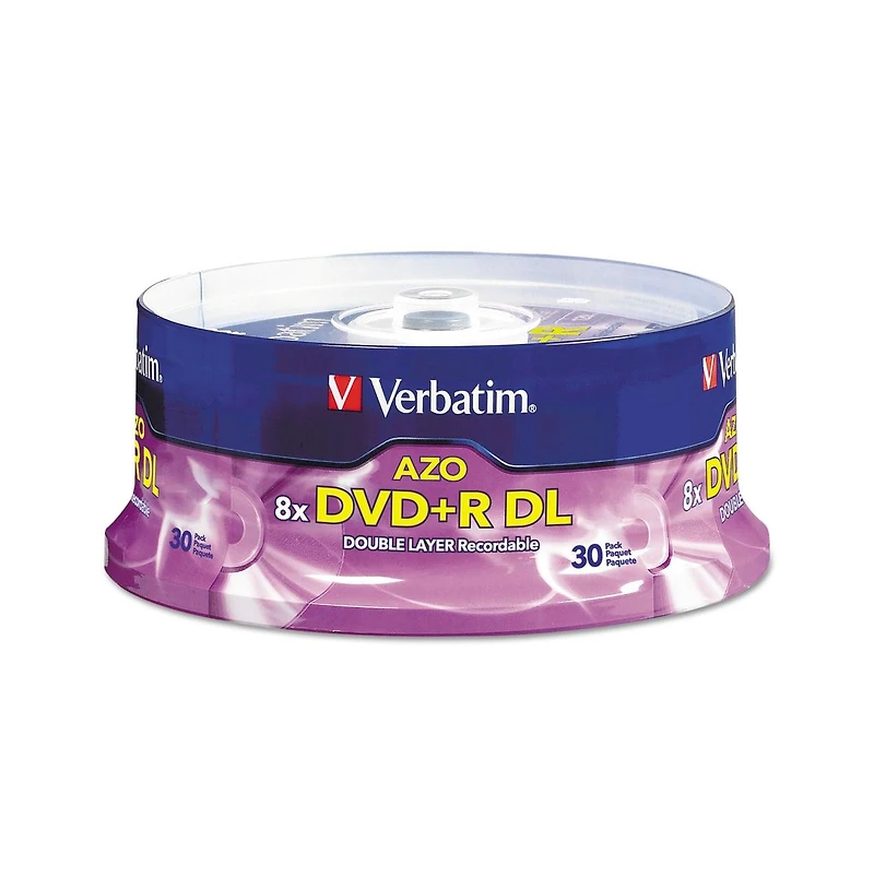 Verbatim 96542 8.5 Gb 8X Dual-Layer Dvd+R Discs Spindle - Silver (30/Pack