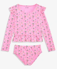 Epic Threads Toddler Girls' 2T-5T Long-Sleeve Ruffle Rashguard 2-Piece Swimsuit, Macy's Exclusive