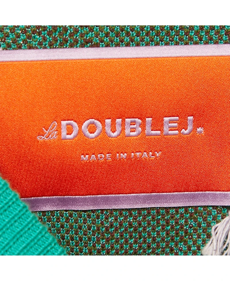 Pre-Owned La Doublej Women's . Green Diamond Jacquard Knit Leisure Dress