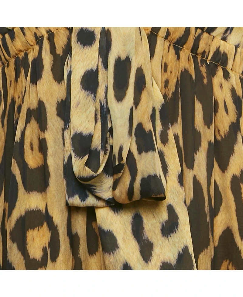 Pre-Owned Roberto Cavalli Women's Brown Leopard Print Silk Mini Dress