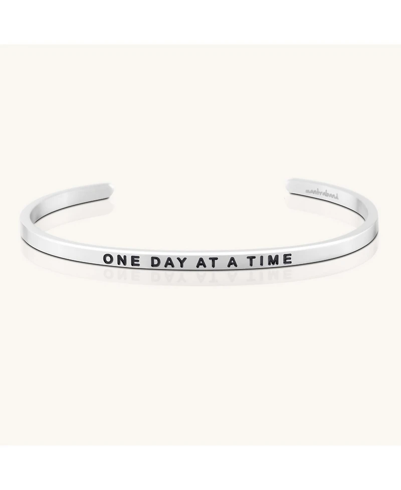 Mantra One Day At A Time Open Cuff Bracelet