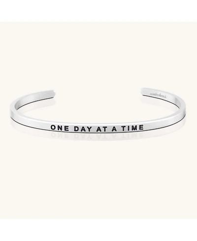 Mantra One Day At A Time Open Cuff Bracelet