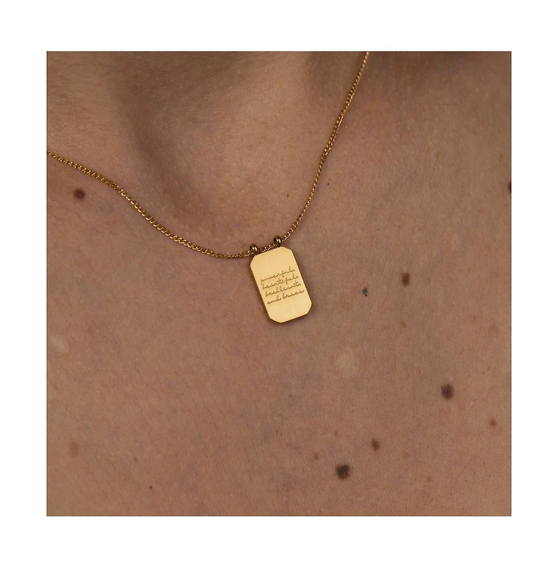 Mantra Powerful Beautiful Brilliant And Brave Note To Self Necklace