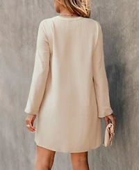 Cupshe Women's Wild Fields Beige Mini Beach Dress