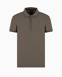 A|X Armani Exchange Men's Short Sleeve Logo-Placket Stretch Polo Shirt