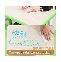 gaomon 7-Piece Kids Table and Chairs Set, Children Multi-Activity Study Table With Non-Slip Legs, Graffiti Desktop for Home/Daycares