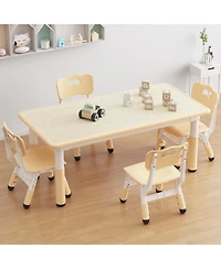 Gaomon Kids Table and 4 Chairs Set, Height Adjustable Table for 4