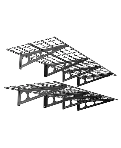FlexiMounts Wr Series WR26B-e – 24″ D × 36″ W Black Steel Wall Shelves (4-Pack)