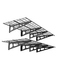 FlexiMounts Wr Series WR26B-e – 24″ D × 36″ W Black Steel Wall Shelves (4-Pack)