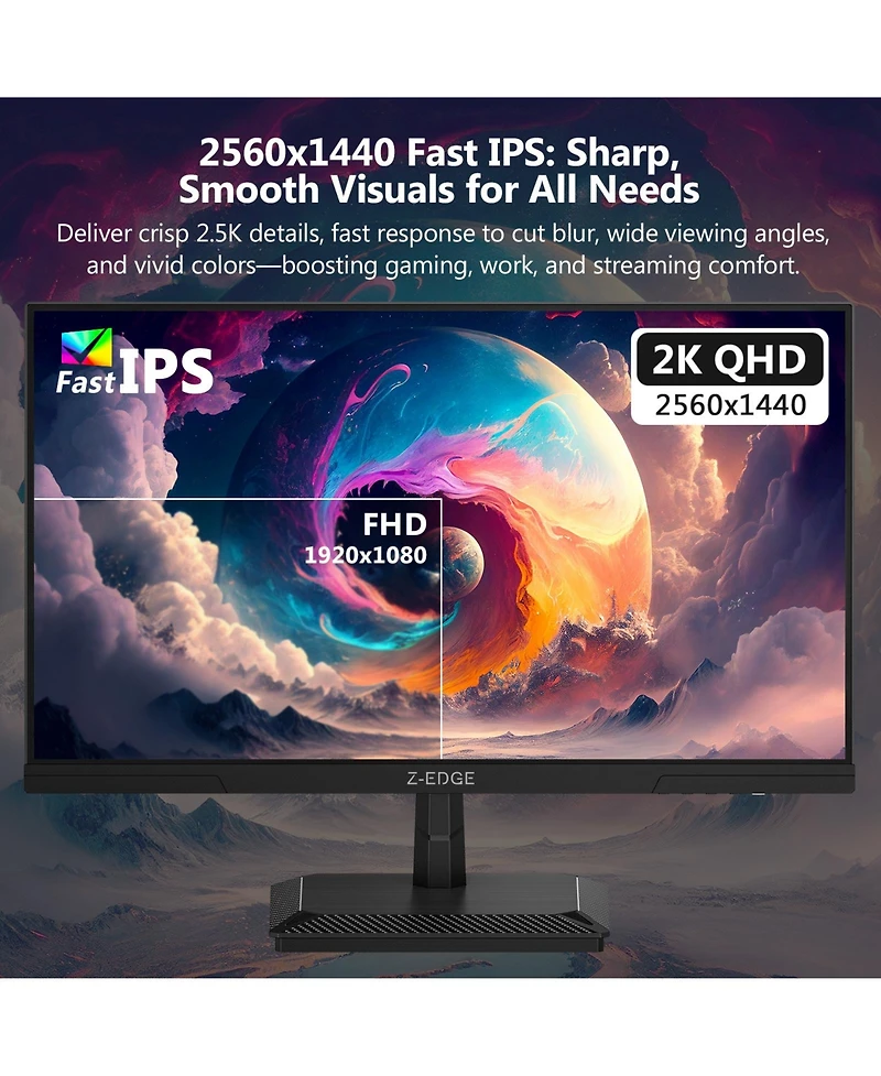 Z-edge G27IS 27 inch 2K Qhd 2560 x 1440 320Hz 1ms Fast Ips Gaming Monitor