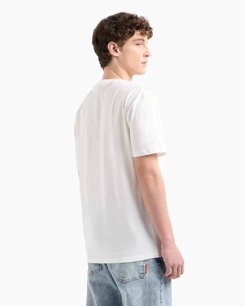 A|X Armani Exchange Men's Classic Fit Short Sleeve Stacked Logo Graphic T-Shirt