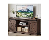Gaomon Tv Stand for 65 Inch Tv, Entertainment Center with Storage and Sliding Barn Doors
