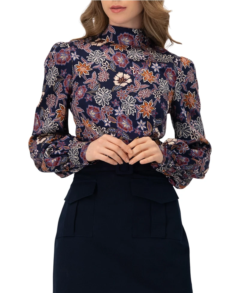 Ivonne Women's Cropped Back-Tie Blouse