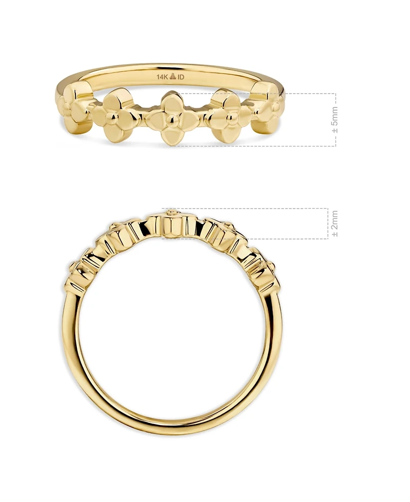 Devata 14K Gold Clover Ring