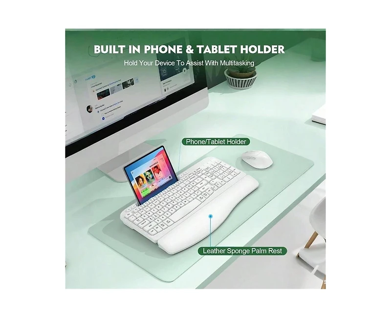 risokeys Wireless Keyboard & Mouse Combo – Full-size, cushioned palm rest