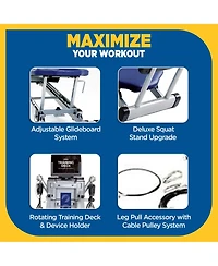 Total Gym Evolve Home Fitness Full Body Workout Exercise Equipment Machine, Blue