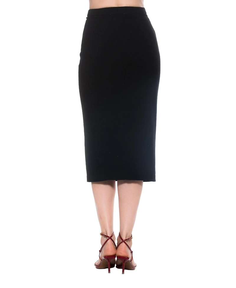 Alexia Admor Women's Carla Front Button Down Midi Skirt