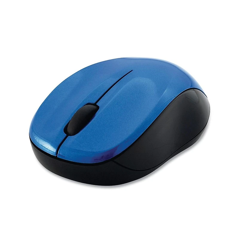 Verbatim 99770 2.4 GHz Frequency/32.8 ft Wireless Range Left/Right Hand Use Silent Wireless Blue Led Mouse - Blue
