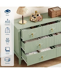 Gaomon Fluted Dresser 54" Wide, 7-Drawer Modern Wood Chest for Bedroom, Stylish Storage Organizer Cabinet