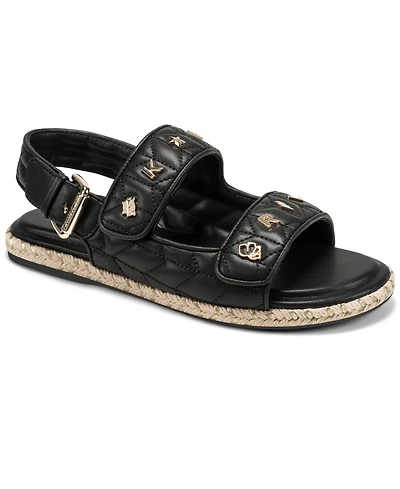 Karl Lagerfeld Paris Women's Charlay Studs Flat Espadrille Sandals