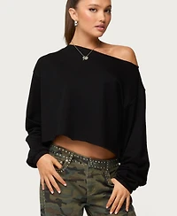 Edikted Women's Aveline Off Shoulder Light Sweatshirt