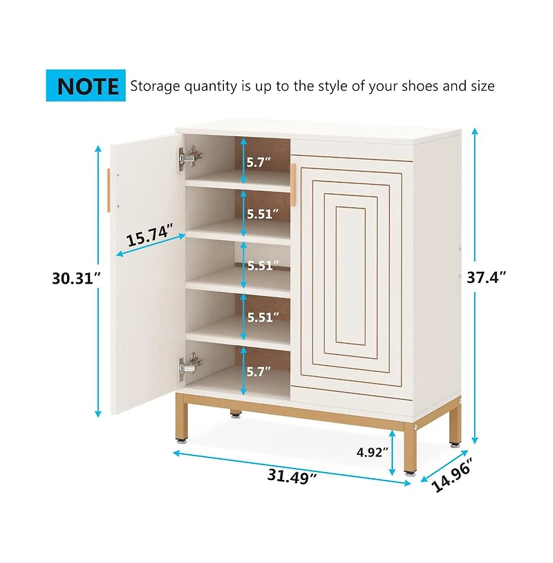 Slickblue Compact Shoe Storage Cabinet for Hallway and Foyer