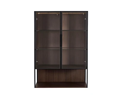 Sumyeg Casainc Modern 51.2" Tall Lighted Display Cabinet with Tempered Glass Door and Metal Frame
