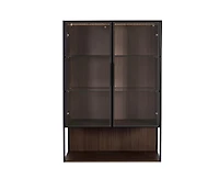 Sumyeg Casainc Modern 51.2" Tall Lighted Display Cabinet with Tempered Glass Door and Metal Frame