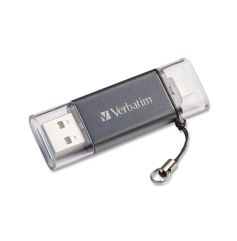 Verbatim 49301 64 Gb Store 'n' Go Dual Usb 3.0 Flash Drive for Apple Lightning Devices - Graphite