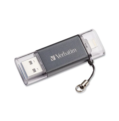 Verbatim 49301 64 Gb Store 'n' Go Dual Usb 3.0 Flash Drive for Apple Lightning Devices - Graphite