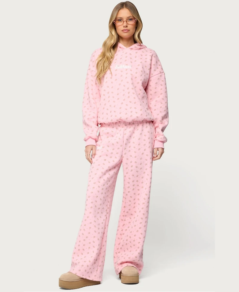 Edikted Womens Flower Power Sweatpants