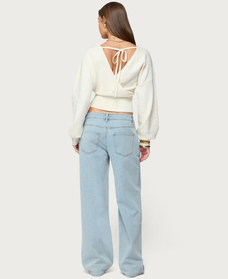 Edikted Women's Lillia V Neck Wrap Sweater