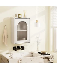 Costway Bathroom Wall Cabinet Medicine Cabinet with Tempered Glass Door & Adjustable Shelf