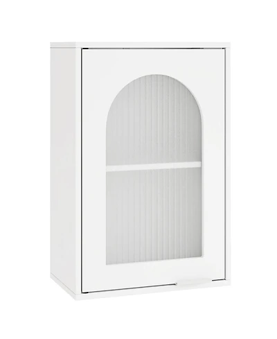 Costway Bathroom Wall Cabinet Medicine Cabinet with Tempered Glass Door & Adjustable Shelf