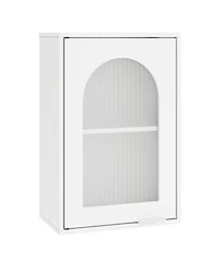 Costway Bathroom Wall Cabinet Medicine Cabinet with Tempered Glass Door & Adjustable Shelf