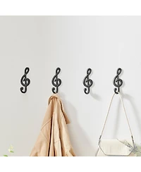 Danya B 4 Piece Musical Note Treble Clef Wall Sculpture Hook Set