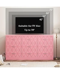 Gaomon 63'' Wooden Modern Chest 9 Drawer Dresser, Dresser with Power Outlet