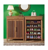 Slickblue Hallway Shoe Cabinet with Top Drawer and Hidden Storage