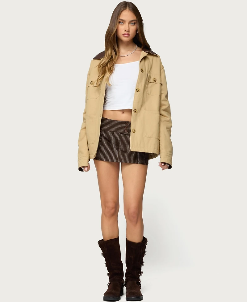 Edikted Women's Lorna Pinstripe Mini Skort