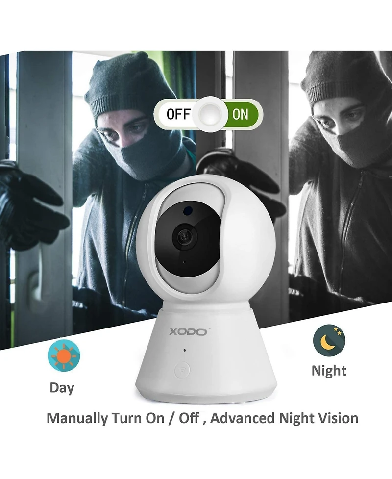 Contixo E6 Indoor Wi-Fi Security Camera, 1080p Hd, Pan & Tilt, Night Vision, 2-Way Audio, Motion Alerts