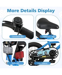 Hongge 14-Inch Kids Bike with Removable Training Wheels for Ages 3–5 - Navy