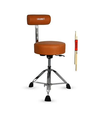 5 Core Drum Throne w Backrest 4" Padded Stool Airlift Adjustable 25.5" Drummer Chair 441Lb Capacity