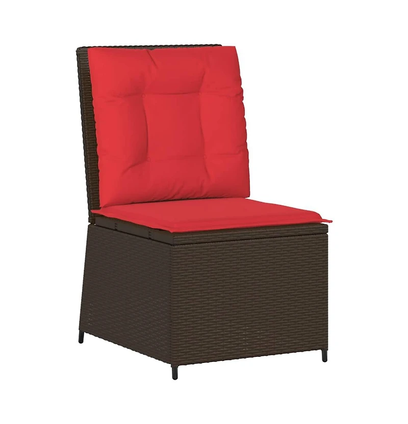 vidaXL Reclining Patio Sofa Brown Pe Rattan Single seat